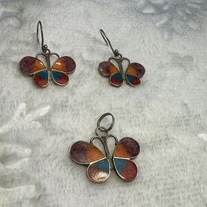 Colorful Butterfly Stone Jewelry Set